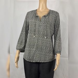 Liz Claiborne cream and black blouse